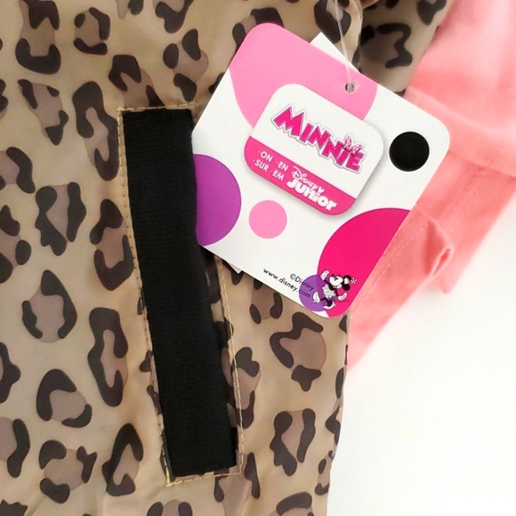 Girls Disney Junior MINNIE Mouse Leopard Print Jacket & Pink Tee Shirt Set - Picture 10 of 12